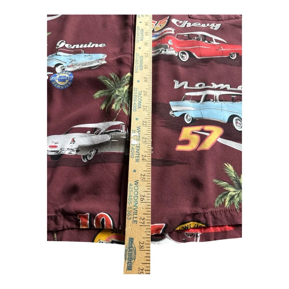Vintage Paradise Found Men's GM‎ 57 Chevy Hawaiian Camp Shirt